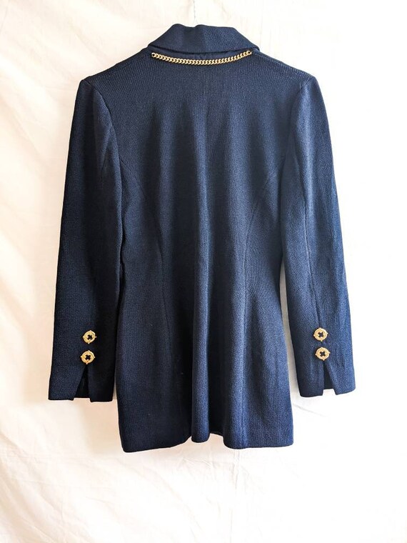 Gold and Navy - St John Collection Knit Blazer - image 6