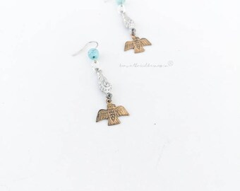 Thunderbird and Turquoise - Drop Earrings
