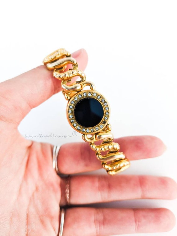 Onyx - Antique WWII Expandable Sweetheart Bracelet