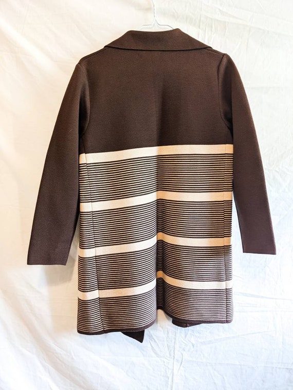 Brown Tan Striped - Vintage 1980's Sears Knit Bou… - image 3