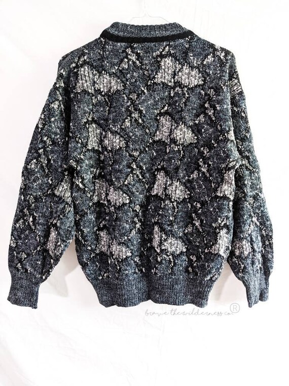 Abstract Gray and Black - Vintage Colore Sweater … - image 4