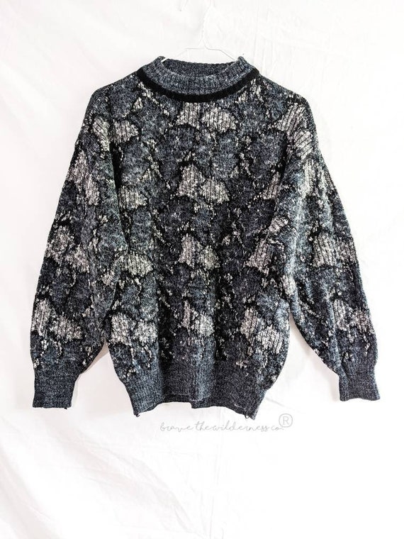 Abstract Gray and Black - Vintage Colore Sweater … - image 3