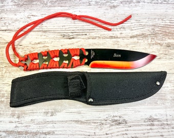 Personalized Gift Men's Survival Knife Laser Engraved Custom Knife for Teenage Boy