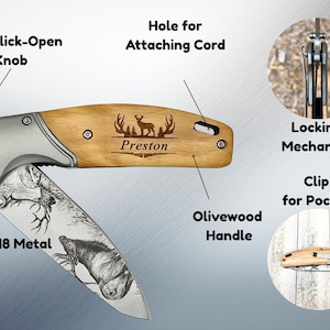 Personalized Engraved Pocket Knife | Gift for Him afbeelding 5