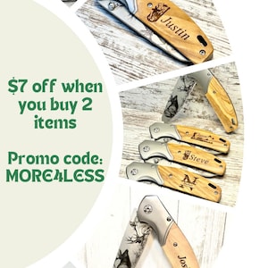 Personalized Engraved Pocket Knife | Gift for Him afbeelding 4