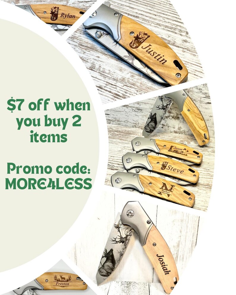 Personalized Engraved Pocket Knife | Gift for Him afbeelding 4
