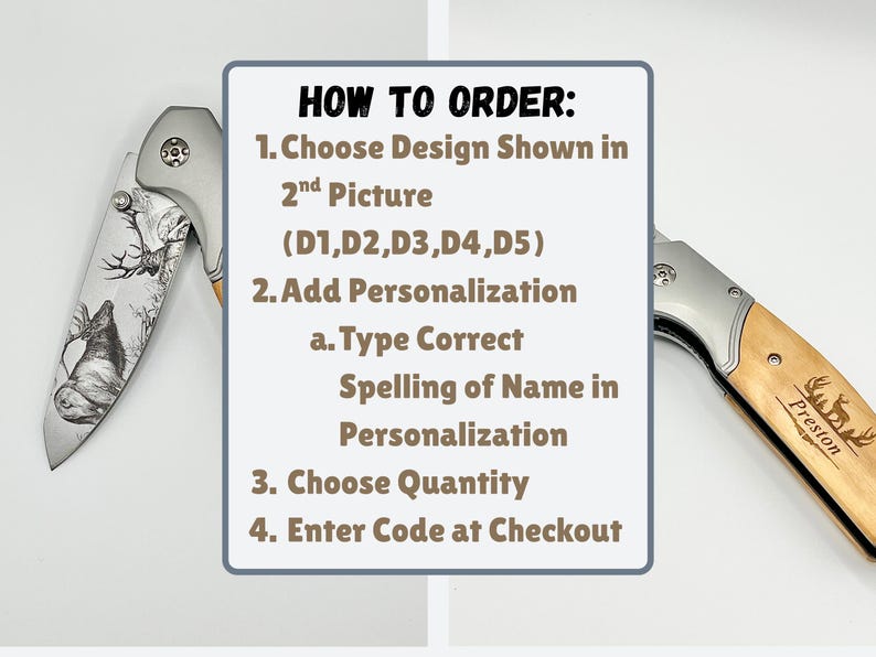 Personalized Engraved Pocket Knife | Gift for Him afbeelding 6