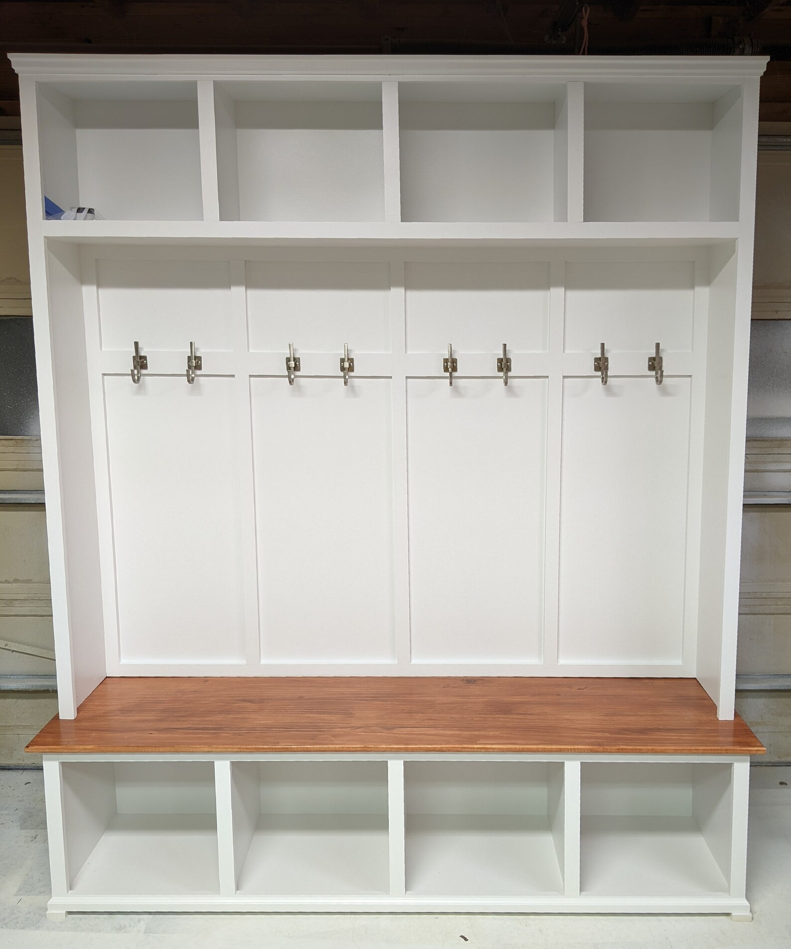 Hallway Tree With Bench and Storage Farmhouse Mudroom Hall Tree Shaker ...