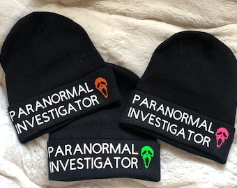 Paranormal Investigator Beanie, Adult Hat, Ghost Hunting Gift, Paranormal Investigator Gift