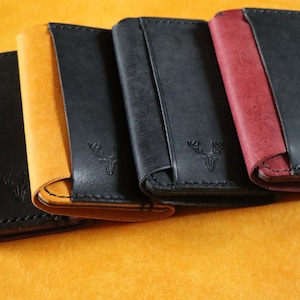 Leren portemonnee, leren creditcardhouder, leren herenportemonnee, slanke portemonnee, opvouwbare portemonnee, geldportemonnee