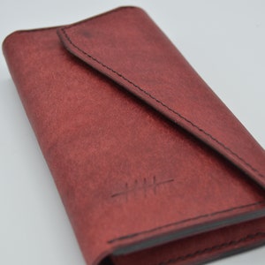 Long wallet in full grain Italian leather