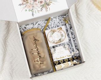 Will you be my Bridesmaid Proposal Gift for Maid of Honor, Matron of Honor, Personalized Gift Box Set for Bridal Party, Glass Cup Tumbler