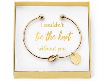 Personalized Initial Bridesmaid Gift Box, Will you be my Bridesmaid Proposal, Tie the Knot Bracelet, Wedding Party Gifts Bridal Shower Favor