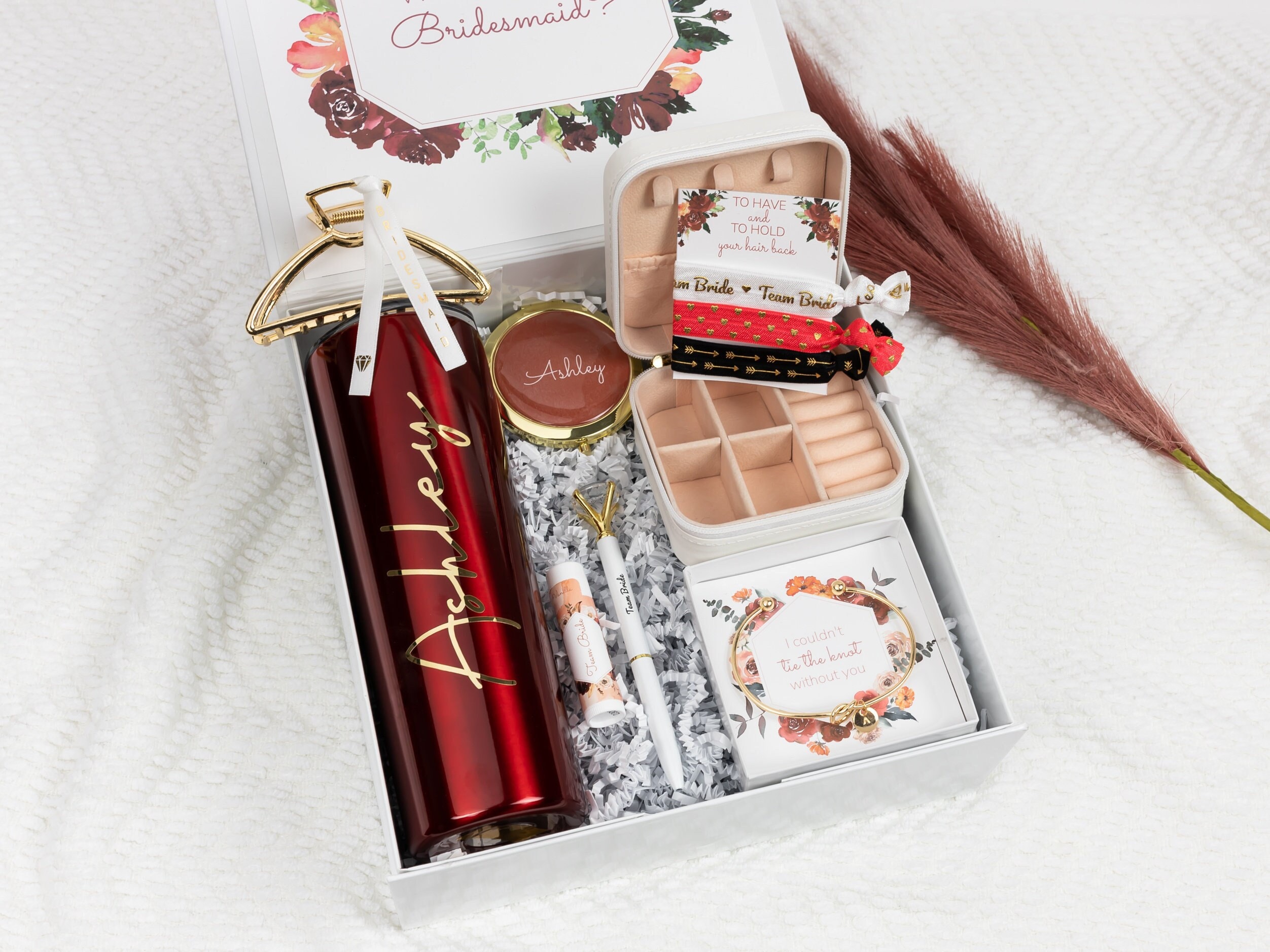 Personalized Bridesmaid Proposal Gift Set for Matron of Honor, Will you be my Maid of Honor Gift Box for Bridal Party, Glass Cup Tumbler