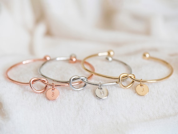 Tie the knot hotsell bracelet with initial
