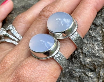 Blue Lavender Chalcedony Ring