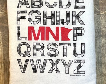 Flour Sack Towel - MN Alphabet (ABC)