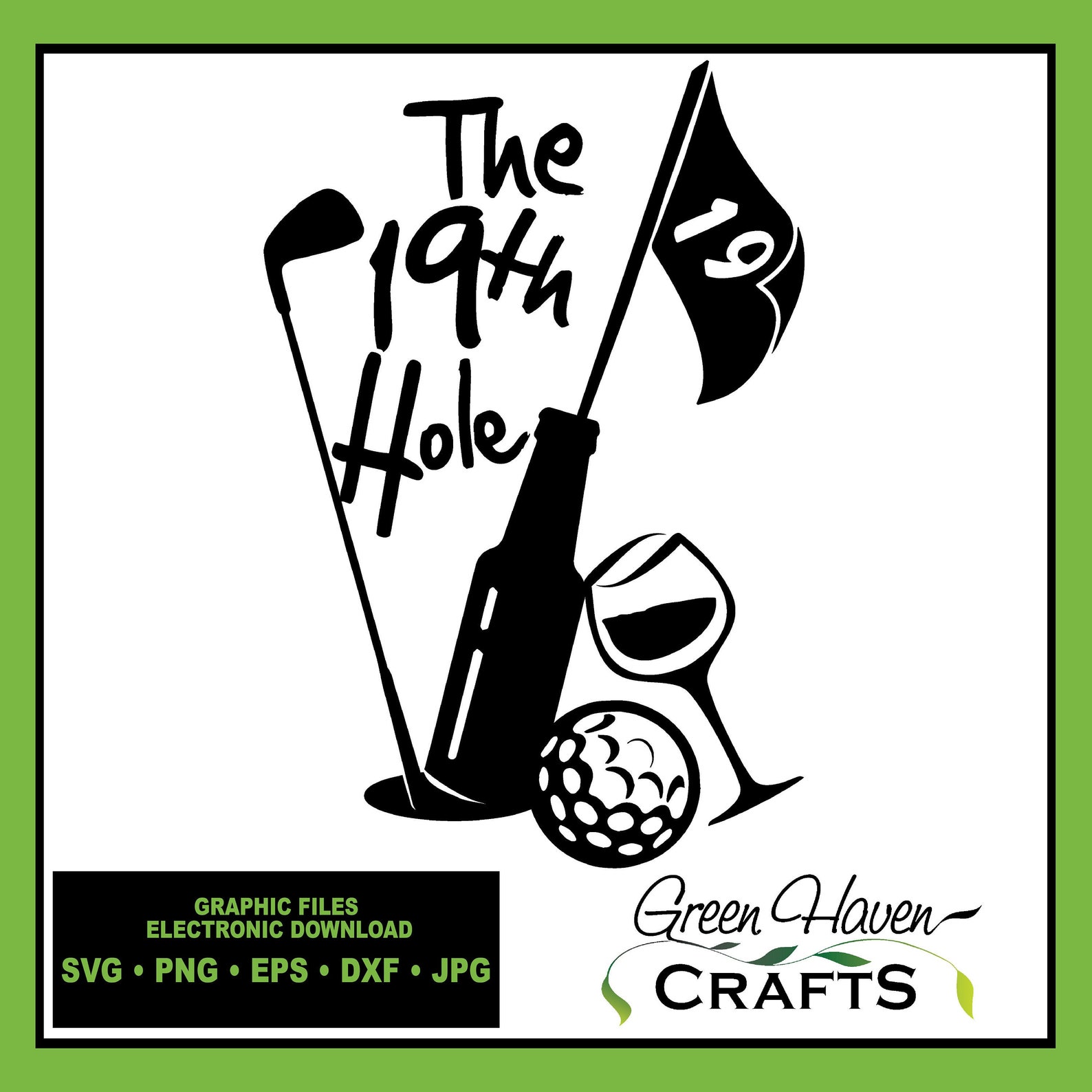 The 19th Hole Golf Wine Beer Svg for Vinyl Die Cut Etsy
