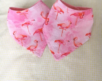 Flamingo Baby Bandana Bib - flamingo, cotton, snuggle flannel