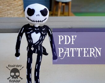 Patrón Jack Skellington Pesadilla Antes De Navidad Crochet Amigurumi