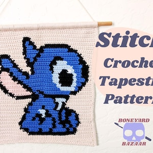 Patrón digital PDF de tapiz de crochet con puntadas