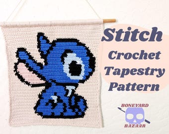 Patrón digital PDF de tapiz de crochet con puntadas