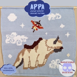 Appa Avatar Crochet Tapestry Pattern PDF Digital Download