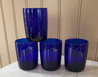 Libbey cobalt blue juice glasses Set of 4