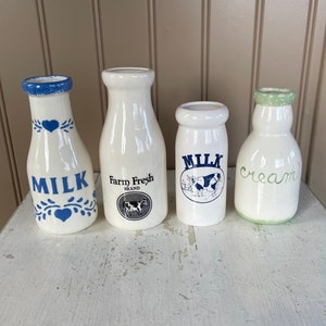 Ceramic milk bottle collection Sold separately