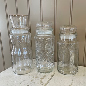 Planter's Peanut glass  canisters - set of 3 - 1981, 1982, 1991.