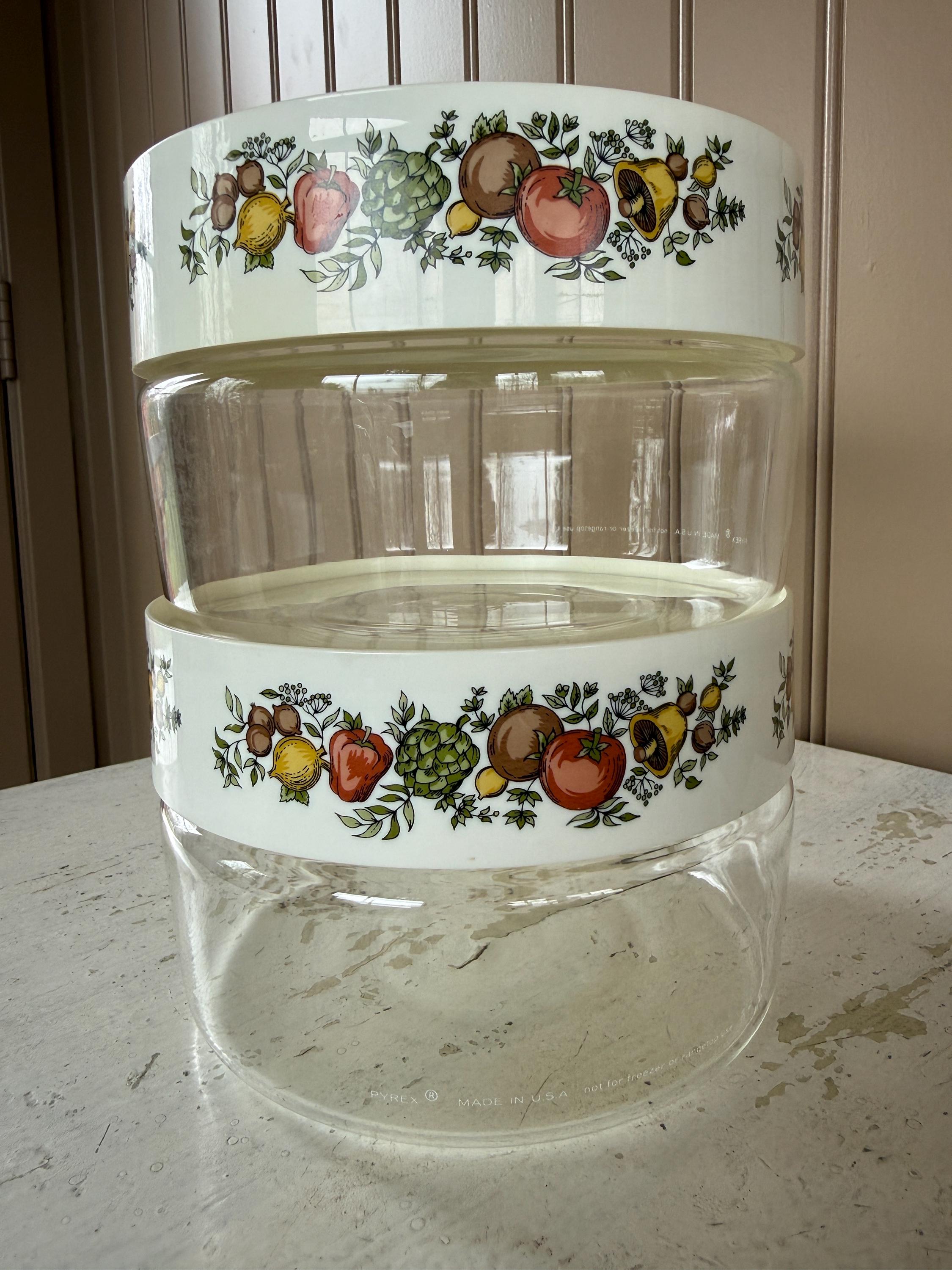 Pyrex See N Store Glass Canister Set Spice of Life Set of 2 - Etsy