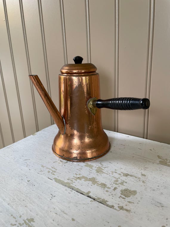Rustic Copper and Brass Coffee or Chocolate Carafe Turkish Coffee