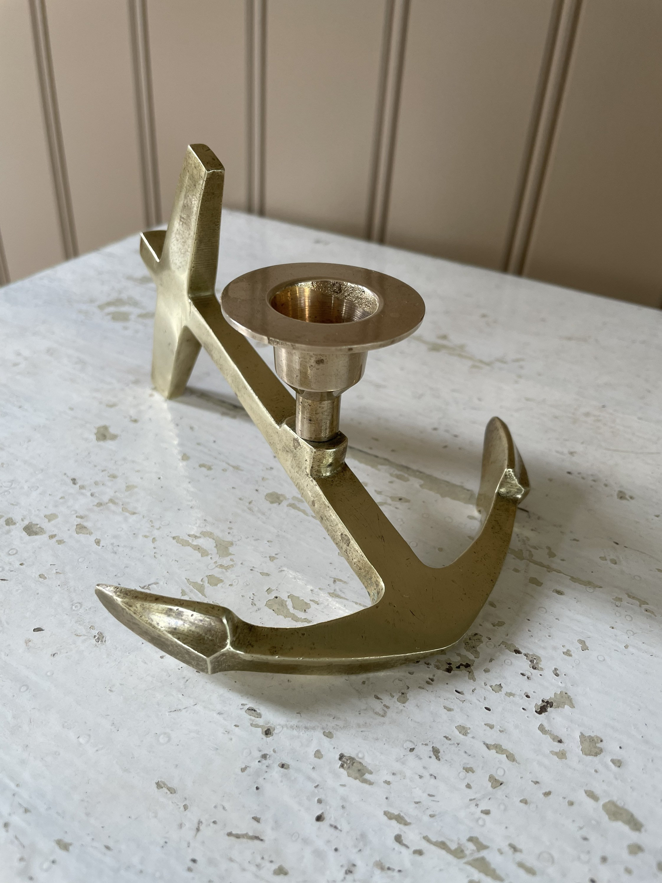 Brass anchor candle holder Candlestick holder Etsy