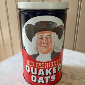 Vintage Quaker Oats tin dated 1982 limited edition