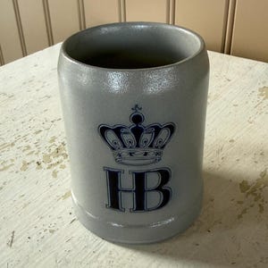 Hofbrauhaus German stoneware beer mug Salt glazed pottery beer stein 0.25 liter