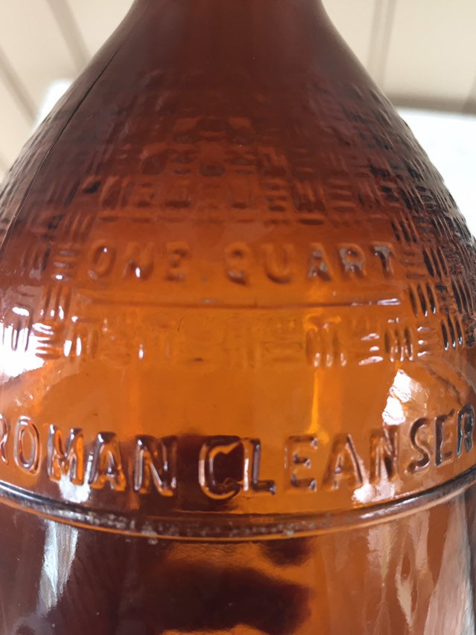Amber or brown glass Roman Cleanser one quart bottle Etsy