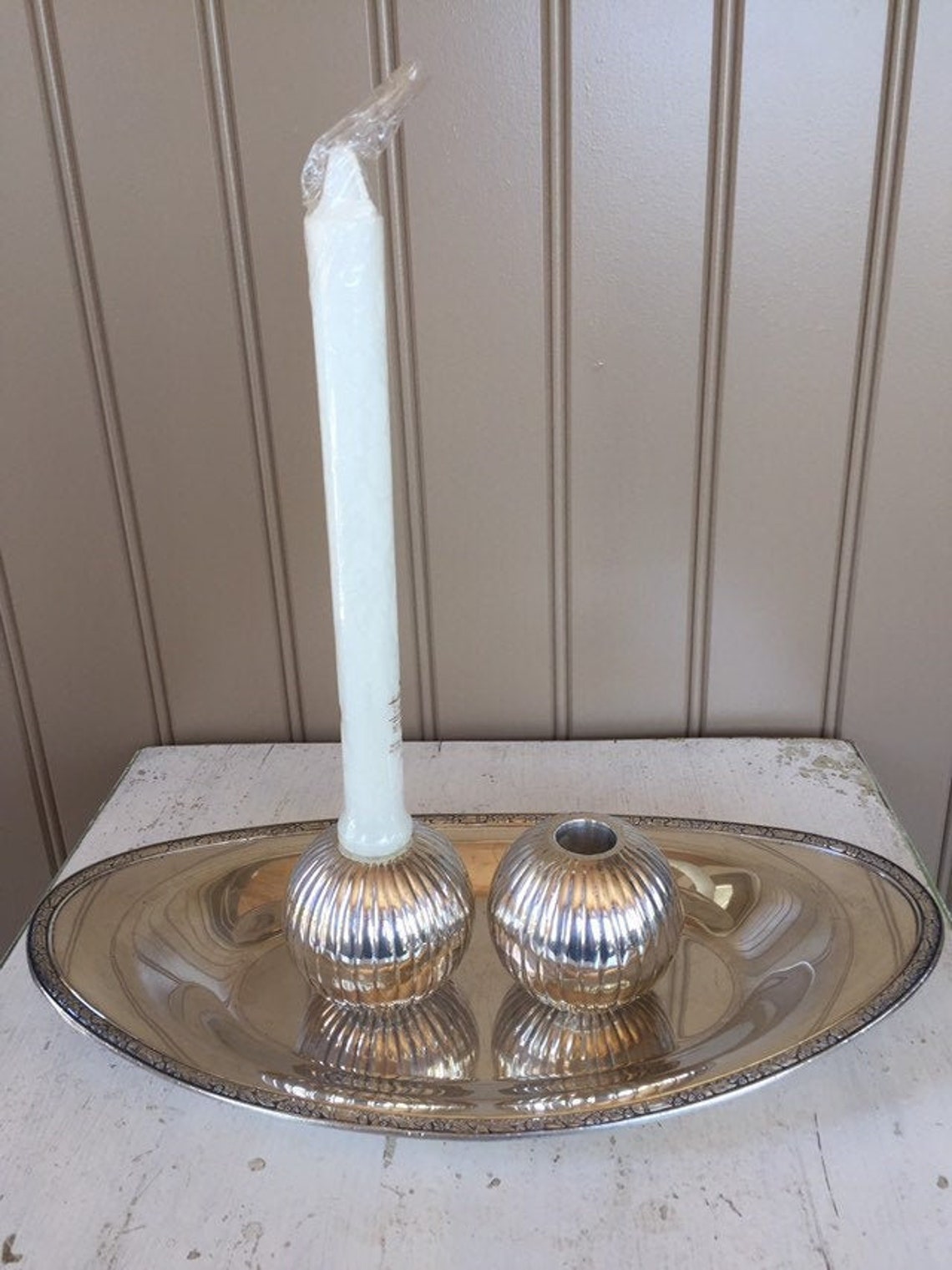 Zodax Silverplate ball candle holders Etsy