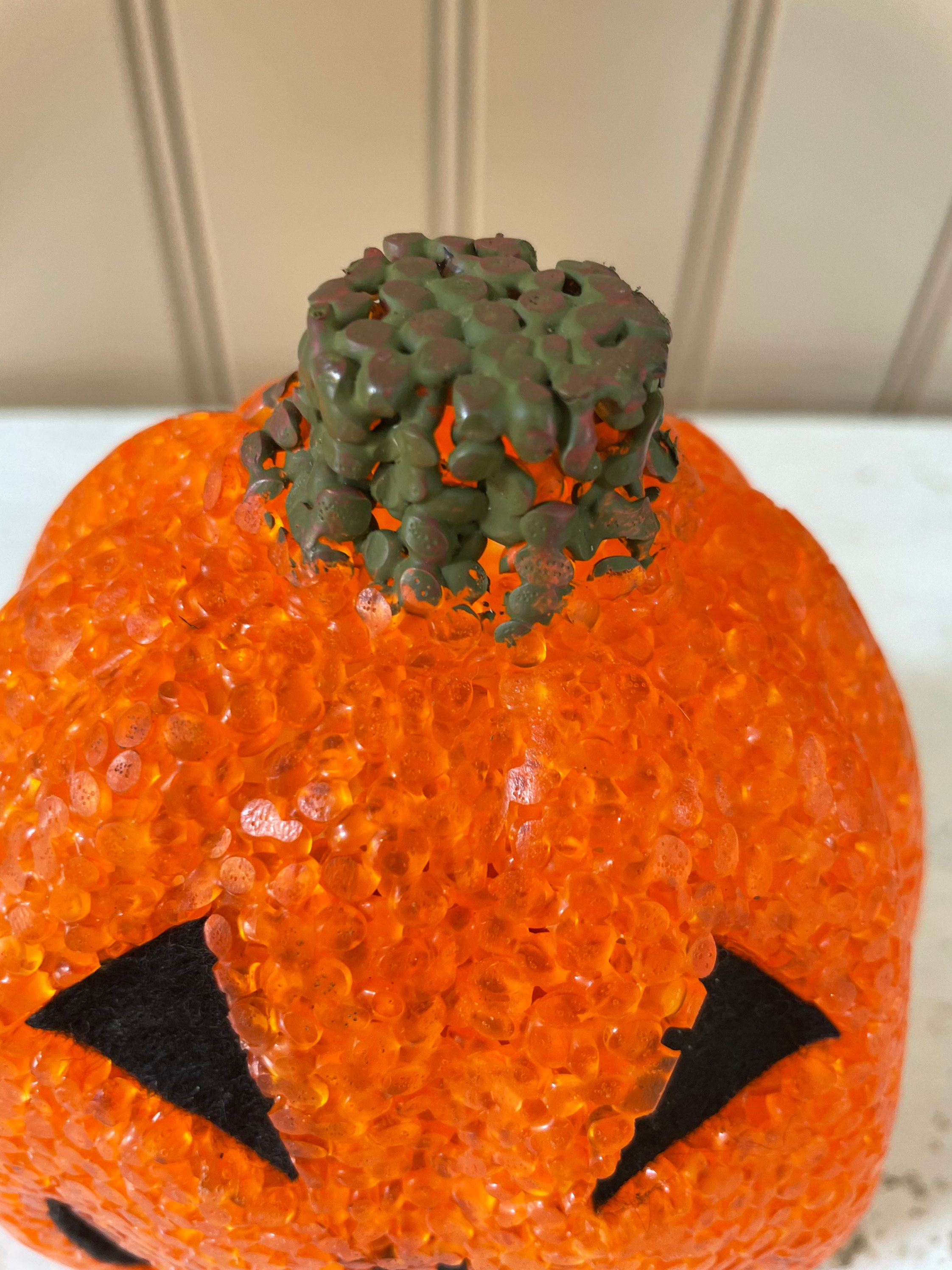 Melted Plastic Small Light up Pumpkin by Seasons Cordless Etsy UK