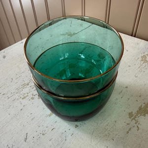 Libbey Juniper green small bowls Dessert bowls Fruit bowls Set of 2