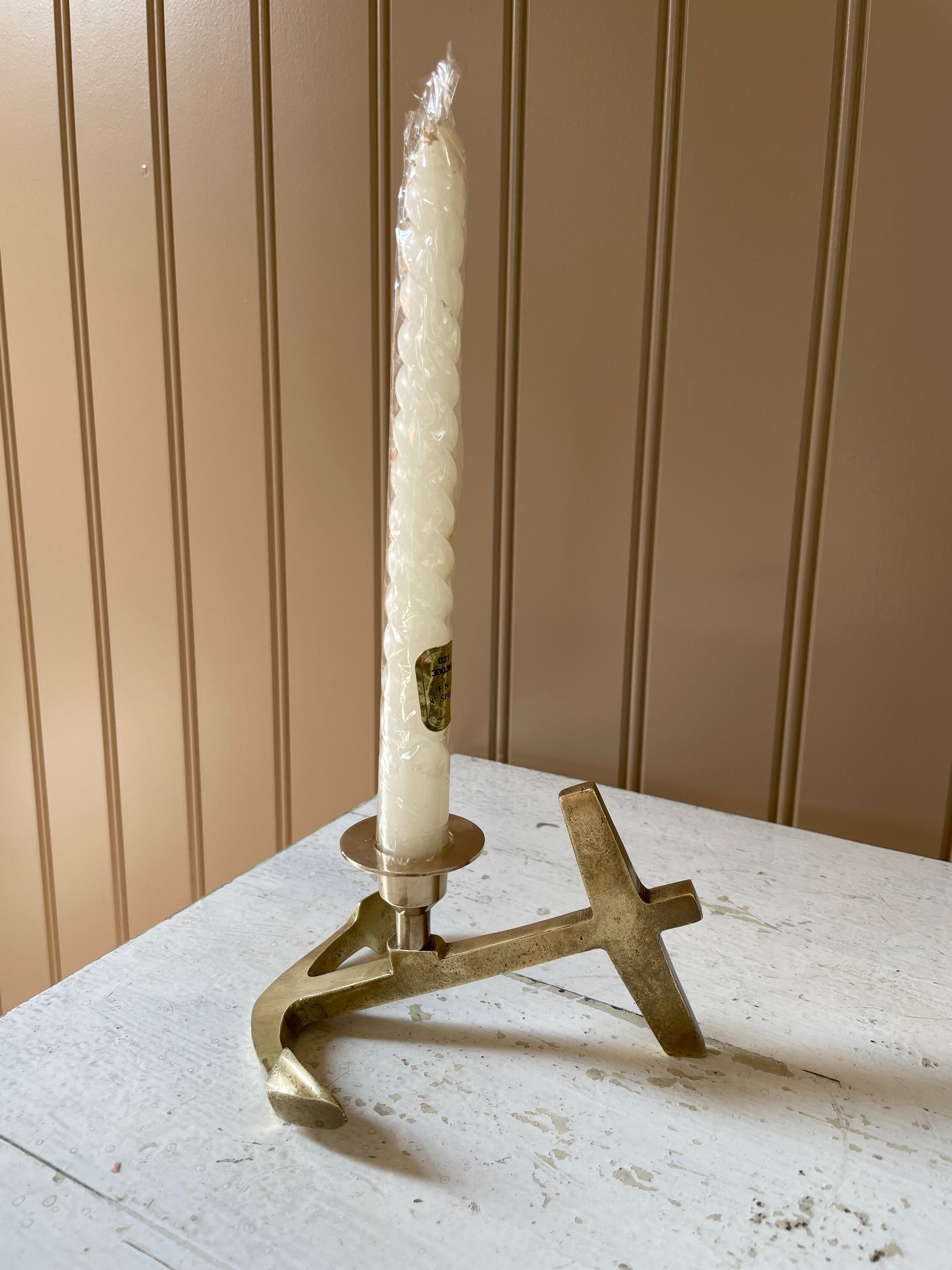 Brass anchor candle holder Candlestick holder Etsy