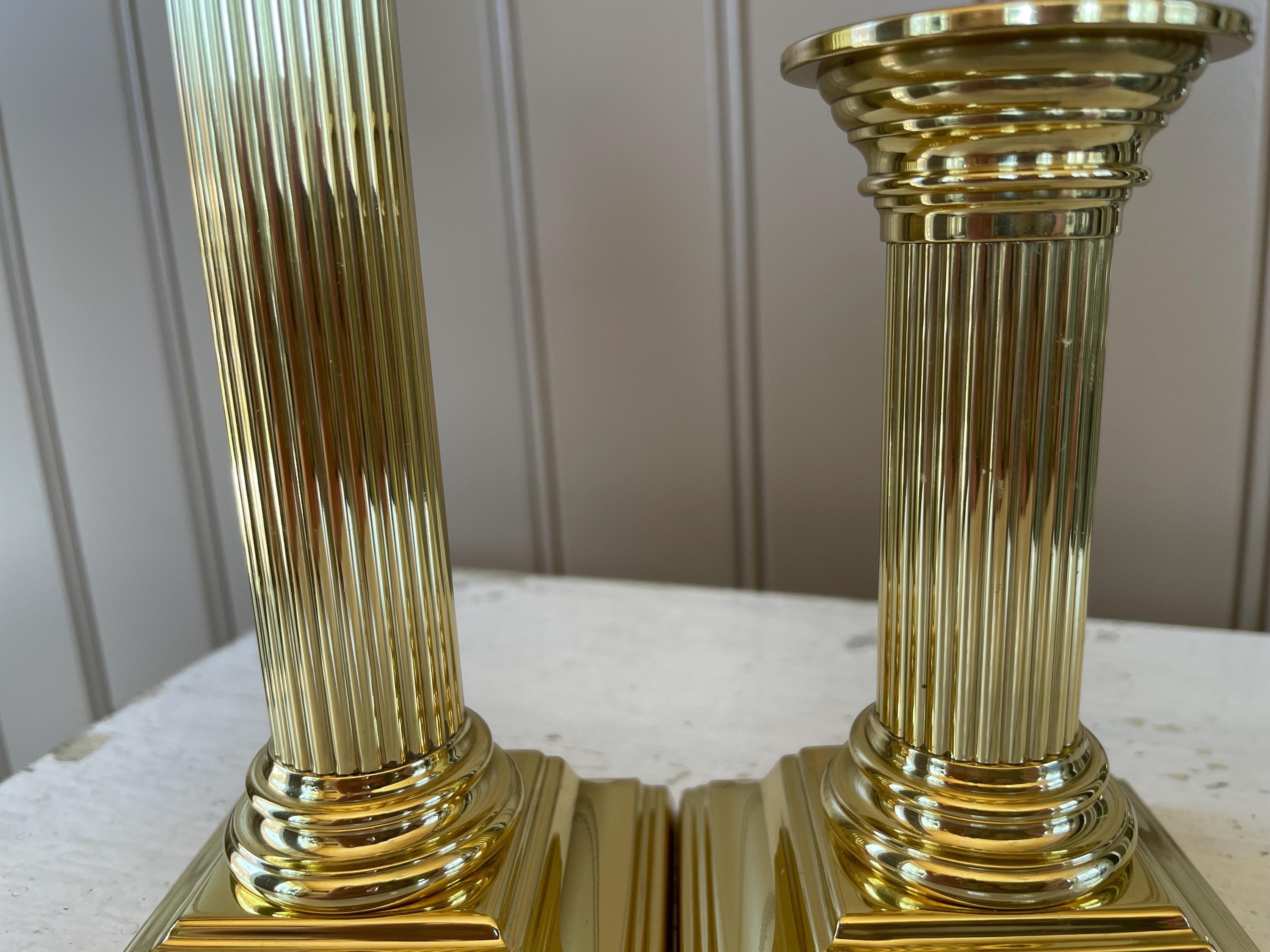 Baldwin Brass Candle Holders Smithsonian Institution Vintage Taper