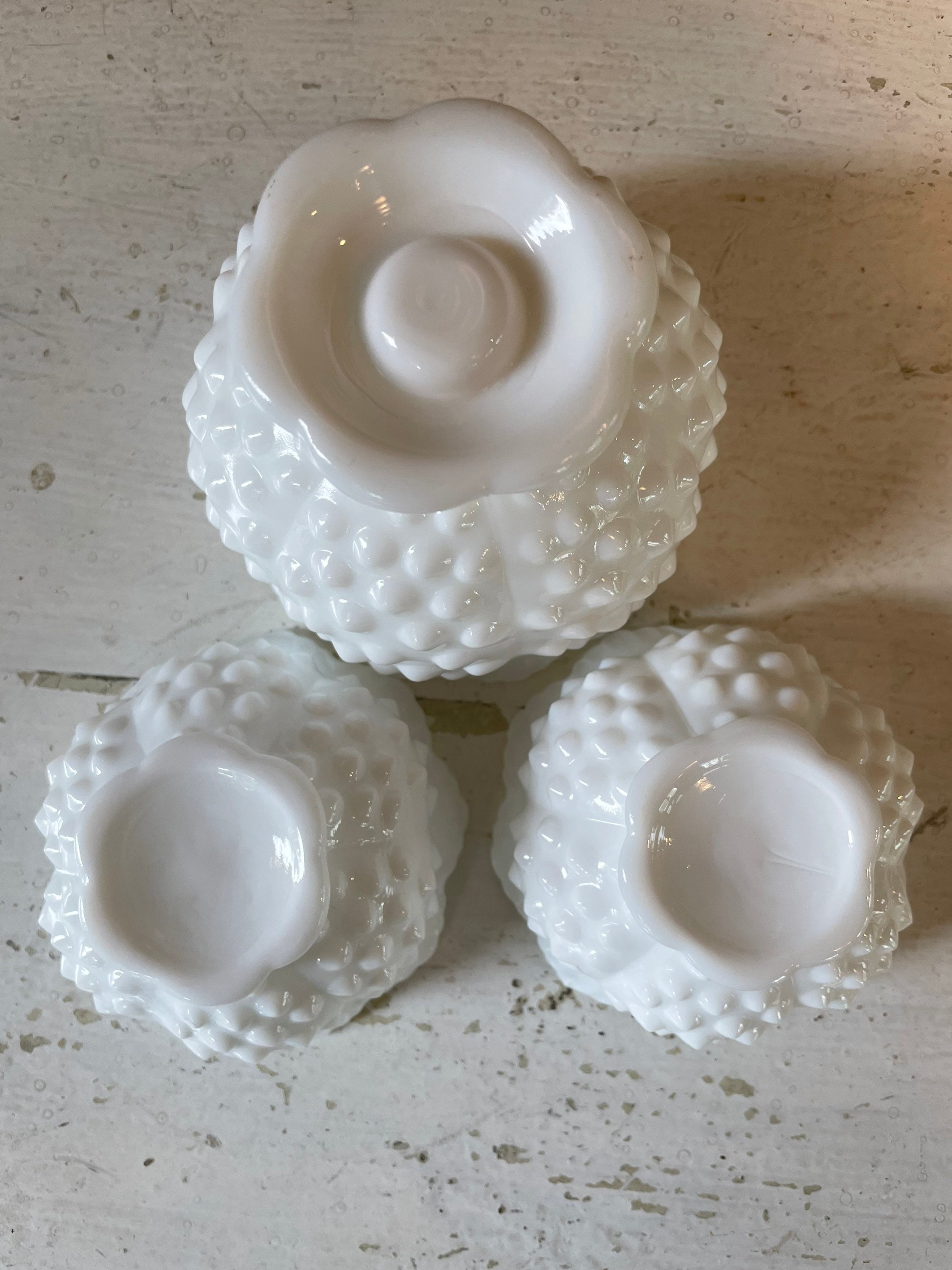 Fenton Hobnail Milk Glass Small Candle Holder Taper Holder and Etsy