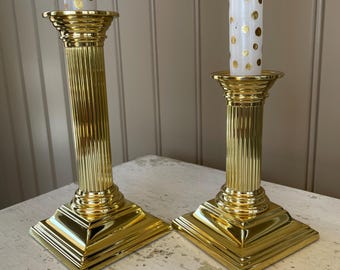Baldwin brass candle holders Smithsonian Institution Vintage taper holders Set of 2
