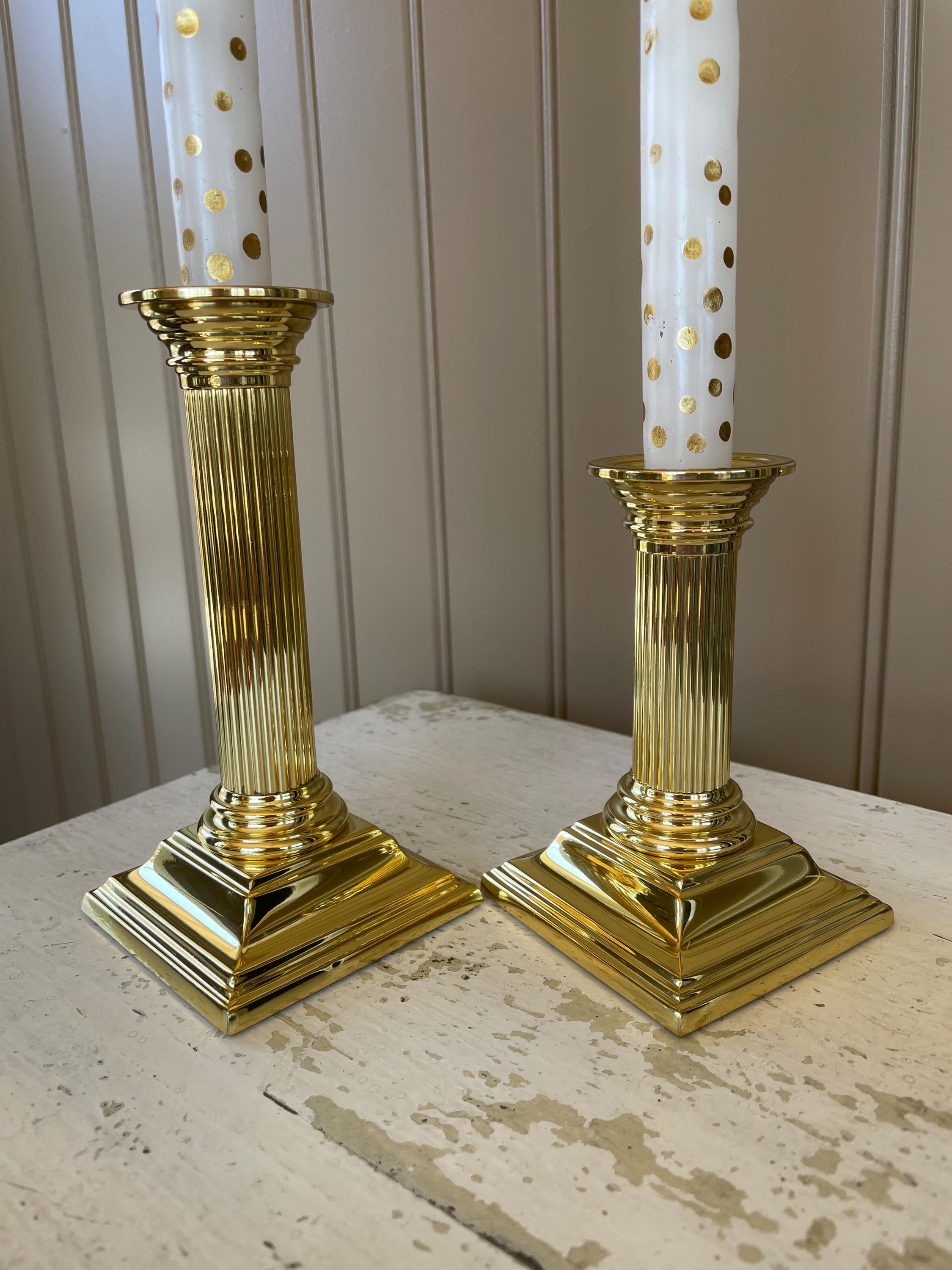 Baldwin Brass Candle Holders Smithsonian Institution Vintage Taper