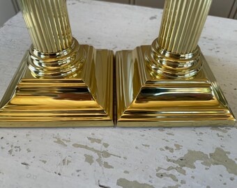 Baldwin Brass Candle Holders Smithsonian Institution Vintage Taper