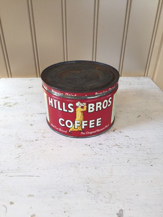 Hills Bros Coffee Tin 1 Lb. Tin Vintage Coffee Can - Etsy