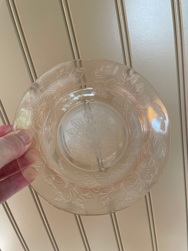 Macbeth-Evans Dogwood pink small bowls and footed sherbet bowls Set of 5 bild 3