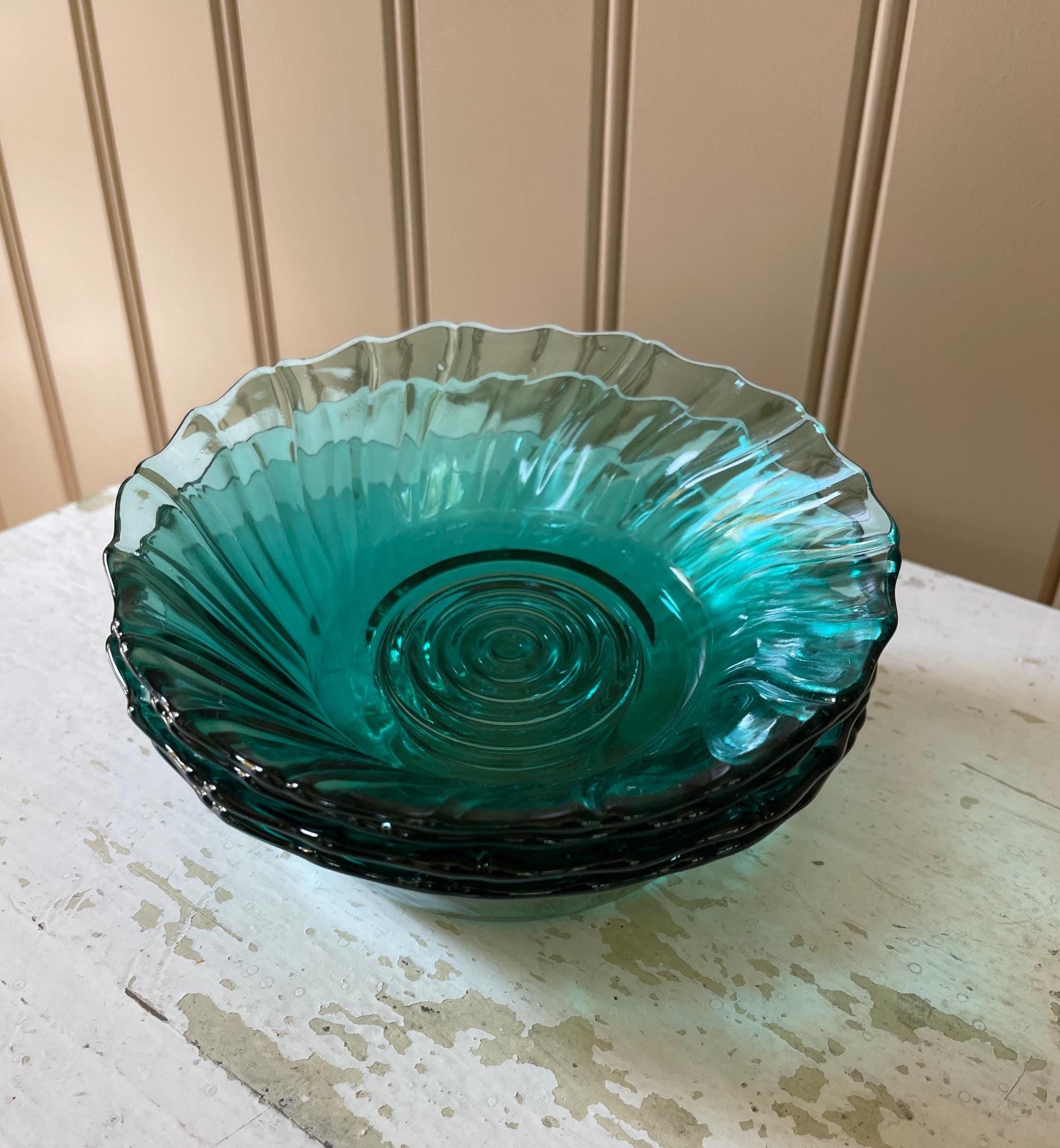 Jeannette Glass Ultramarine Swirl Depression Glass Small Bowls