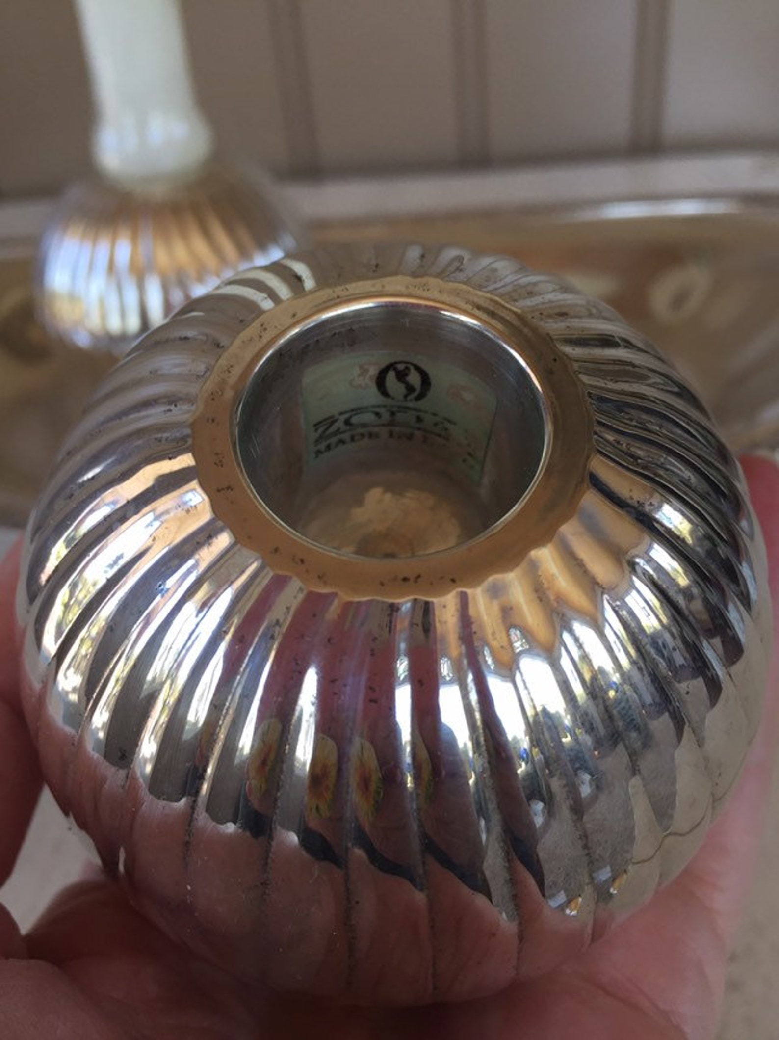 Zodax Silverplate ball candle holders Etsy
