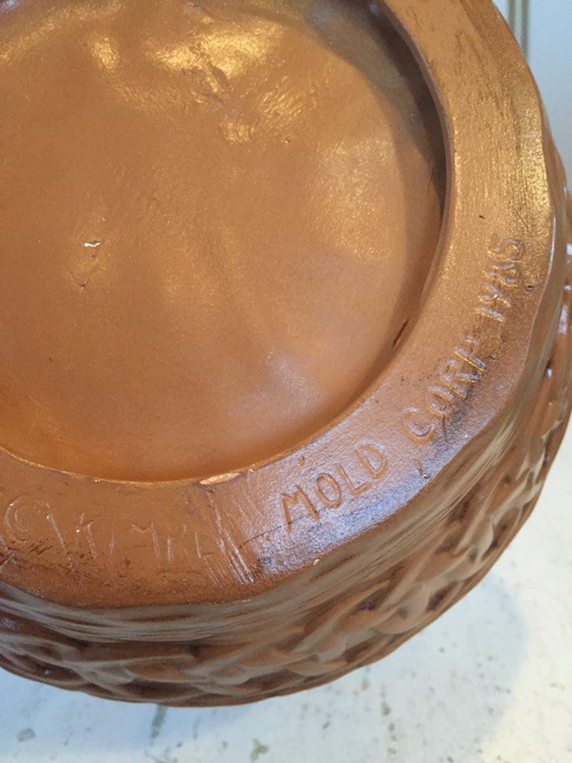 Kimple Mold Corp. 1985 ceramic bowl Brown ceramic bowl Fruit Etsy